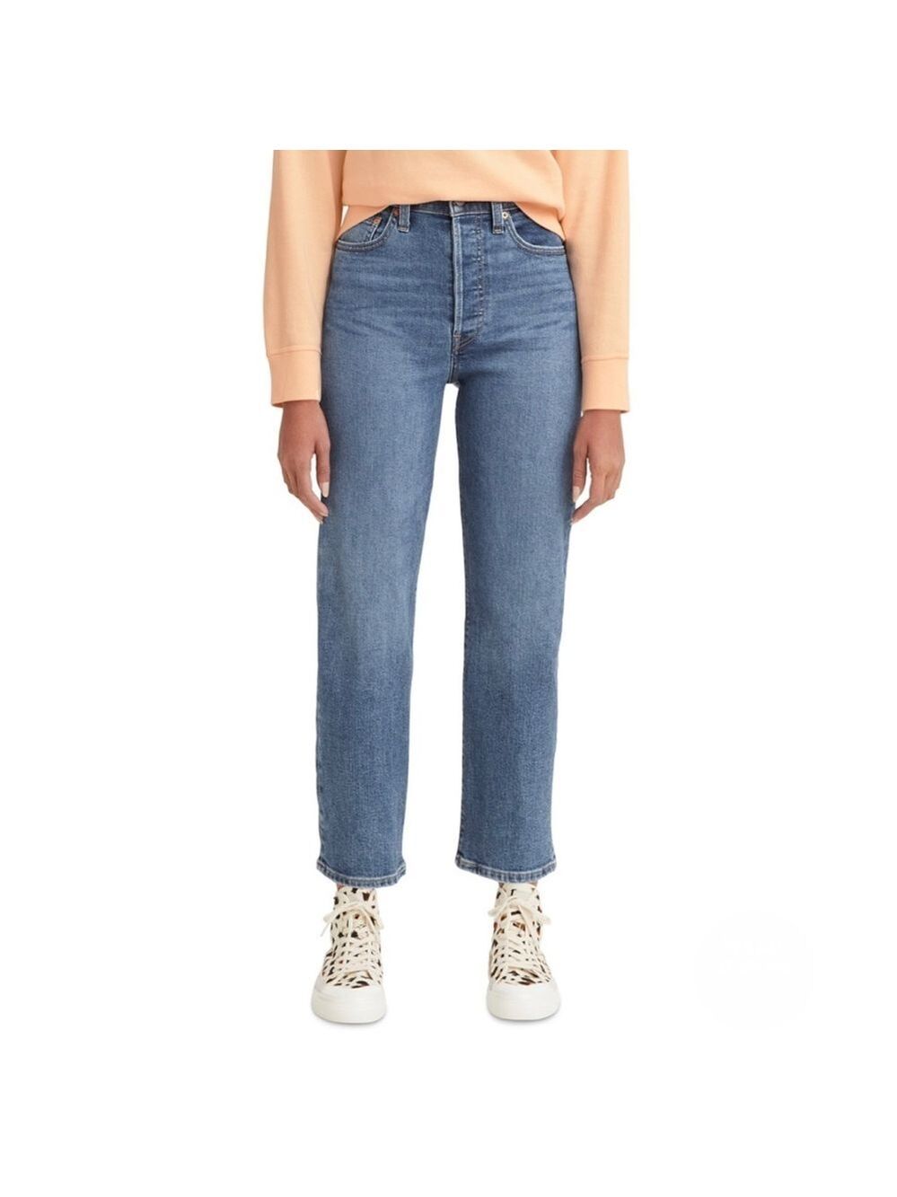 NWT Levi’s High Rise Ribcage Straight Ankle Jean in Medium Wash Women’s Size 29